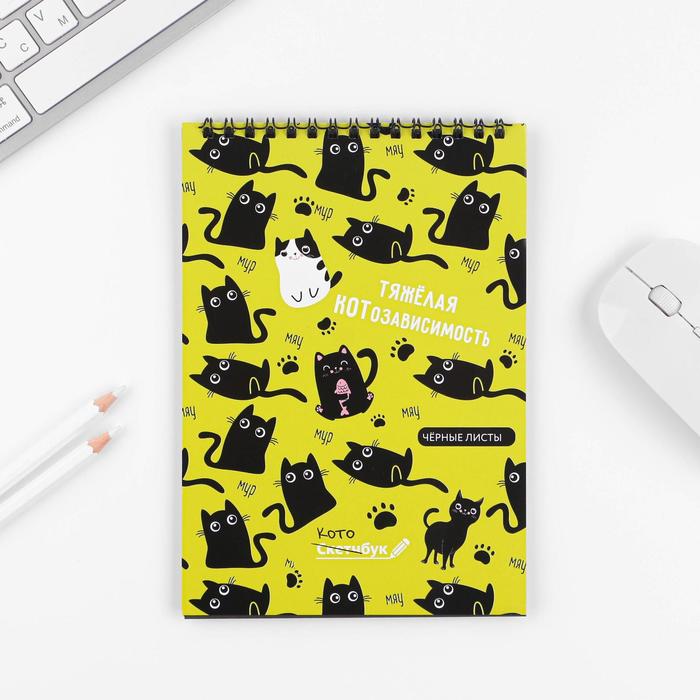 Скетчбук с чёрными листами «Котозависимость» А5 40 л 100 г/м
Скетчбук с чёрными листами «Котозависимость» А5 40 л 100 г/м