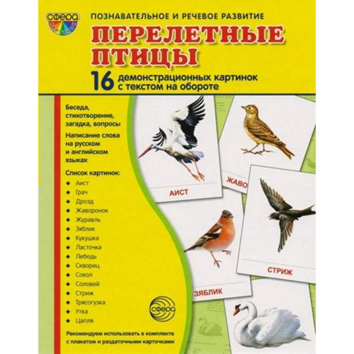 фото Набор карточек. перелетные птицы.16 демонстрационных картинок сфера