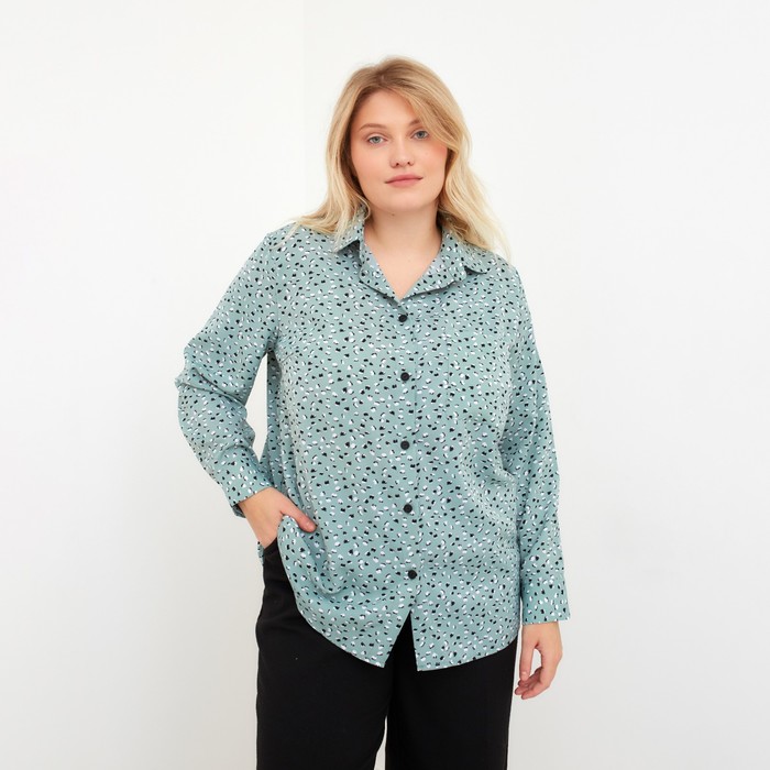 Рубашка женская MIST plus-size, р.56, зеленый 
Рубашка женская MIST plus-size, р.56, зеленый