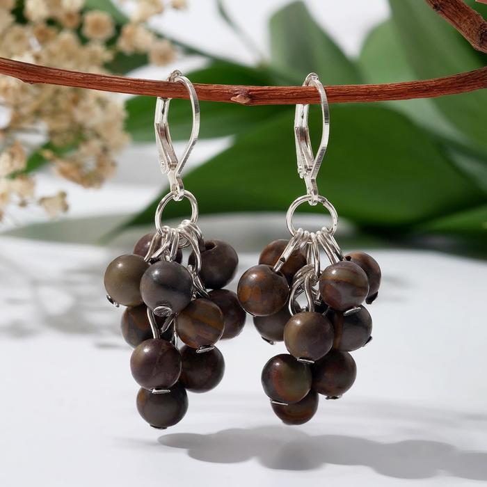 Серьги посеребрение шар №6 "Яшма коричневая" гроздья
Серьги посеребрение шар №6 "Яшма коричневая" гроздья