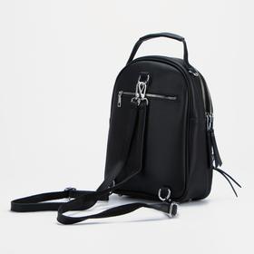 Рюкзак, 2 отдела на молниях, 2 наружных кармана, цвет чёрный 
Рюкзак, 2 отдела на молниях, 2 наружных кармана, цвет чёрный