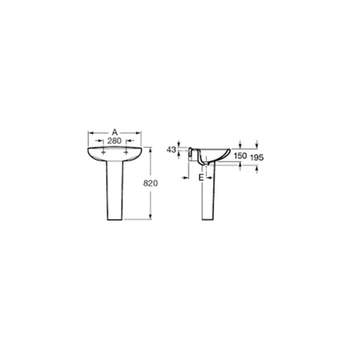 фото Пьедестал для раковины roca victoria 337390000, белый