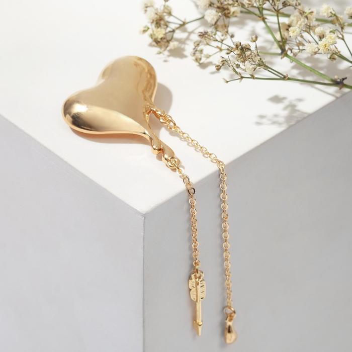 Брошь "Сердце" со стрелой, цвет золото
Брошь "Сердце" со стрелой, цвет золото