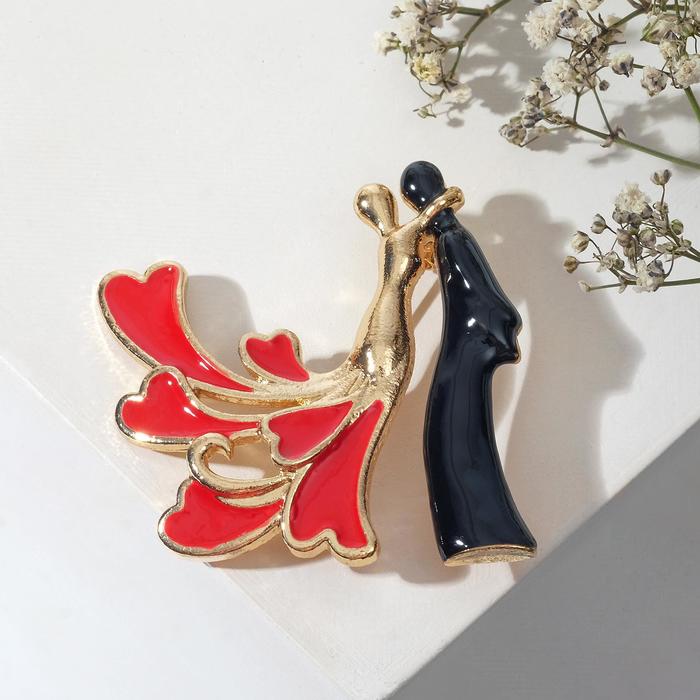 Брошь "Влюблённость", цвет красно-чёрный в золоте
Брошь "Влюблённость", цвет красно-чёрный в золоте