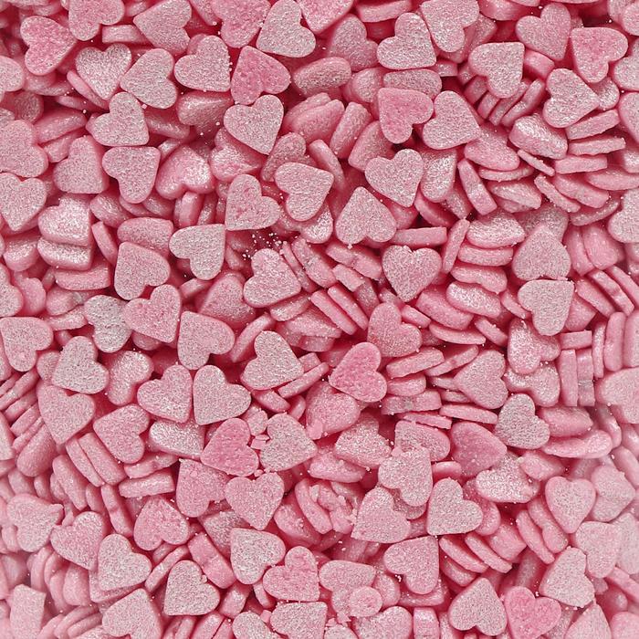 фото Кондитерская посыпка "фигурные сердца" нежность, розовые, 100 г топ декор