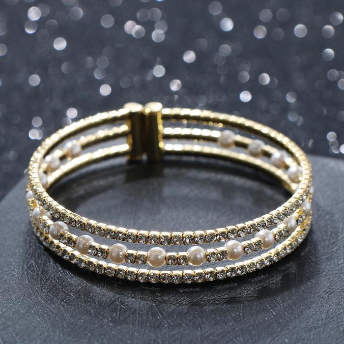 Браслет жемчуг "Пружинка" средний ряд, цвет белый в золоте
Браслет жемчуг "Пружинка" средний ряд, цвет белый в золоте