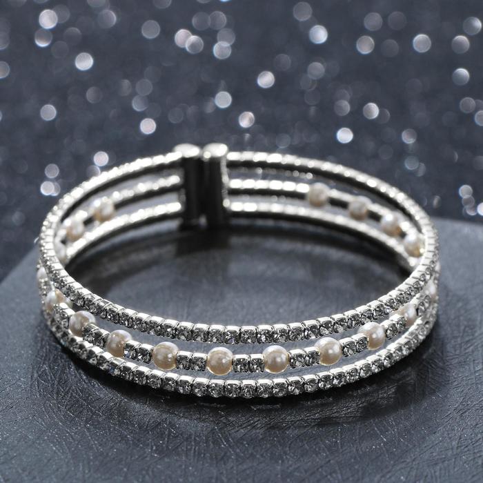 Браслет жемчуг "Пружинка" средний ряд, цвет белый в серебре
Браслет жемчуг "Пружинка" средний ряд, цвет белый в серебре