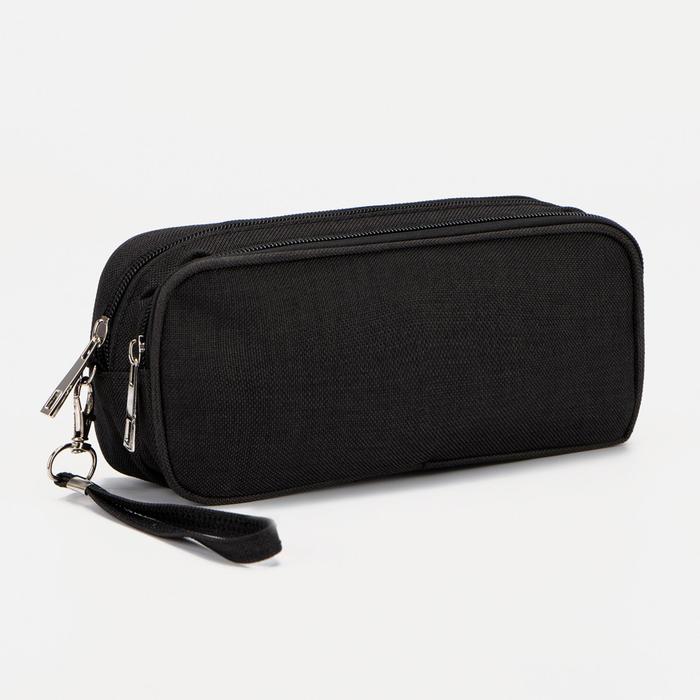 Косметичка, 2 отдела на молниях, цвет чёрный
Косметичка, 2 отдела на молниях, цвет чёрный