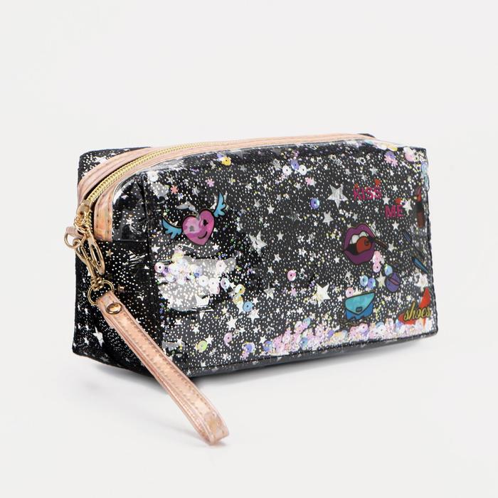 Косметичка дорожная, отдел на молнии, с ручкой, цвет чёрный
Косметичка дорожная, отдел на молнии, с ручкой, цвет чёрный