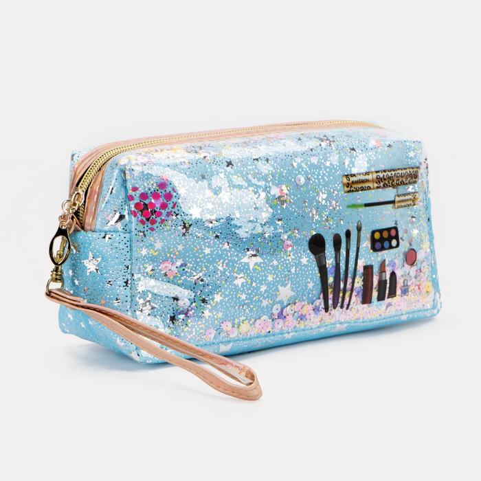 Косметичка на молнии, с ручкой, цвет голубой
Косметичка на молнии, с ручкой, цвет голубой