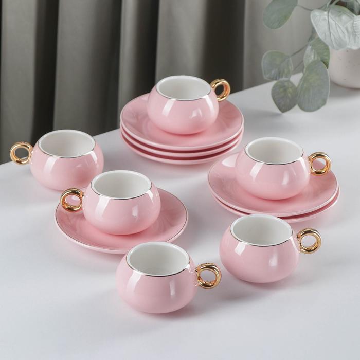 Сервиз кофейный «Капля», 12 предметов: 6 чашек 90 мл, 6 блюдец 12 см, цвет розовый 
Сервиз кофейный «Капля», 12 предметов: 6 чашек 90 мл, 6 блюдец 12 см, цвет розовый