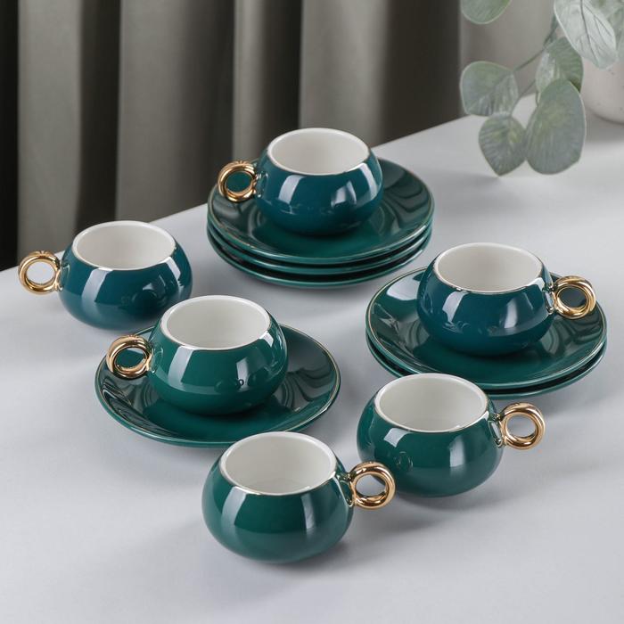 Сервиз кофейный «Капля», 12 предметов: 6 чашек 90 мл, 6 блюдец d=12 см, цвет изумруд
Сервиз кофейный «Капля», 12 предметов: 6 чашек 90 мл, 6 блюдец d=12 см, цвет изумруд