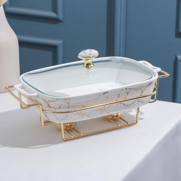 Мармит «Марбл», 950 мл, 29,5×16×8,5 см, форма прямоугольная, цвет белый
Мармит «Марбл», 950 мл, 29,5×16×8,5 см, форма прямоугольная, цвет белый