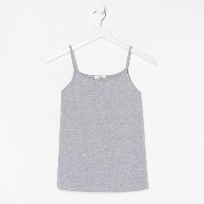 Майка женская на тонких бретелях, серый меланж, размер 46 
Майка женская на тонких бретелях, серый меланж, размер 46
