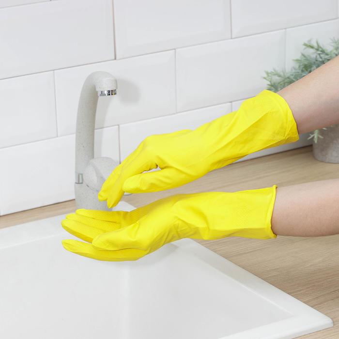 Перчатки латексные хозяйственные Komfi, размер M, цвет жёлтый
Перчатки латексные хозяйственные Komfi, размер M, цвет жёлтый