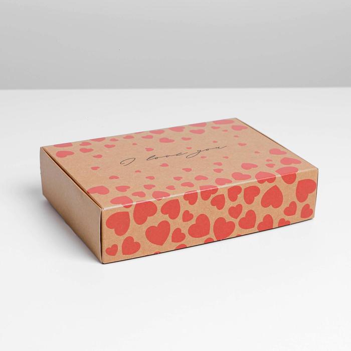 Коробка складная крафтовая «Сердечки», 21 × 15 × 5 см
Коробка складная крафтовая «Сердечки», 21 × 15 × 5 см