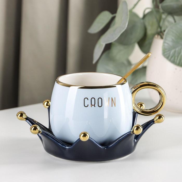 Кофейная пара с ложкой «Корона», чашка 240 мл, блюдце d=14 см, цвет голубой
Кофейная пара с ложкой «Корона», чашка 240 мл, блюдце d=14 см, цвет голубой