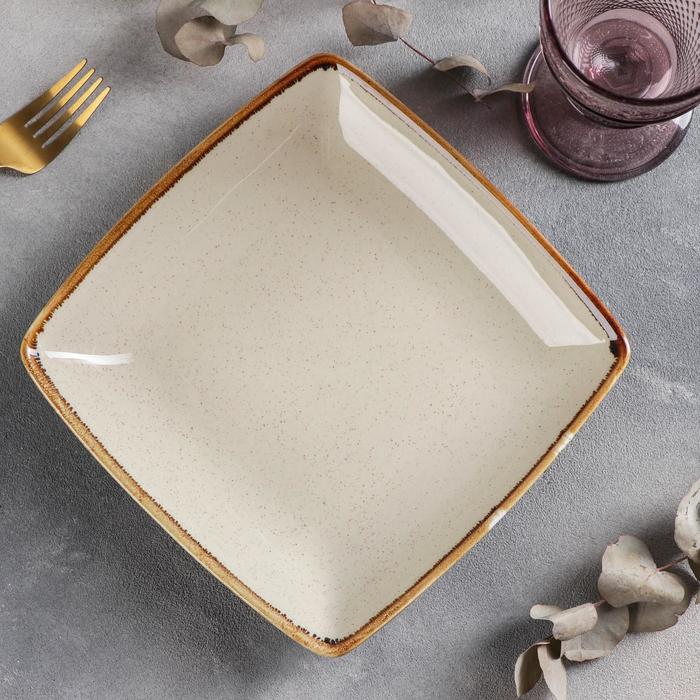 Тарелка квадратная «Опал», 20×3,5 см, цвет бежевый
Тарелка квадратная «Опал», 20×3,5 см, цвет бежевый