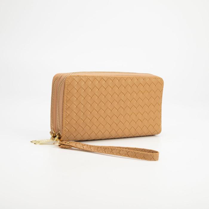 Кошелёк на молниях, с ручкой, цвет бежевый
Кошелёк на молниях, с ручкой, цвет бежевый