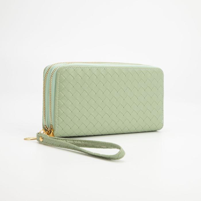 Кошелёк на молниях, с ручкой, цвет мятный
Кошелёк на молниях, с ручкой, цвет мятный