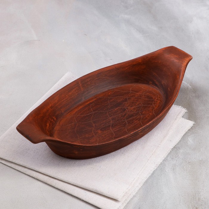 Блюдо "Ладья", декор, красная глина, 34х17.5х6 см, 0.9 л
Блюдо "Ладья", декор, красная глина, 34х17.5х6 см, 0.9 л