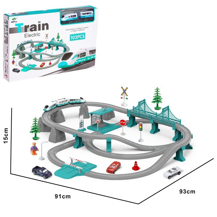 Железная дорога «Экспресс», работает от батареек, 103 элемента
Железная дорога «Экспресс», работает от батареек, 103 элемента
