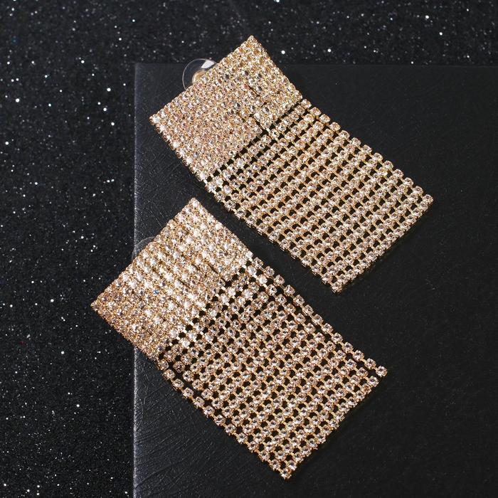 Серьги со стразами "Лёд" прямоугольник, цвет белый в золоте
Серьги со стразами "Лёд" прямоугольник, цвет белый в золоте