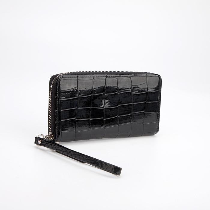 Кошелёк на молнии, с ручкой, цвет чёрный
Кошелёк на молнии, с ручкой, цвет чёрный
