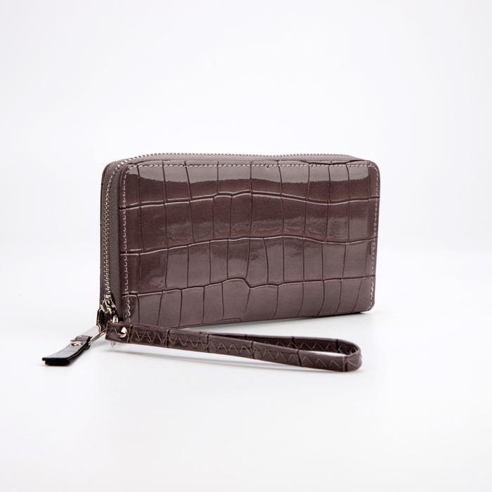 Кошелёк на молнии, с ручкой, цвет коричневый
Кошелёк на молнии, с ручкой, цвет коричневый