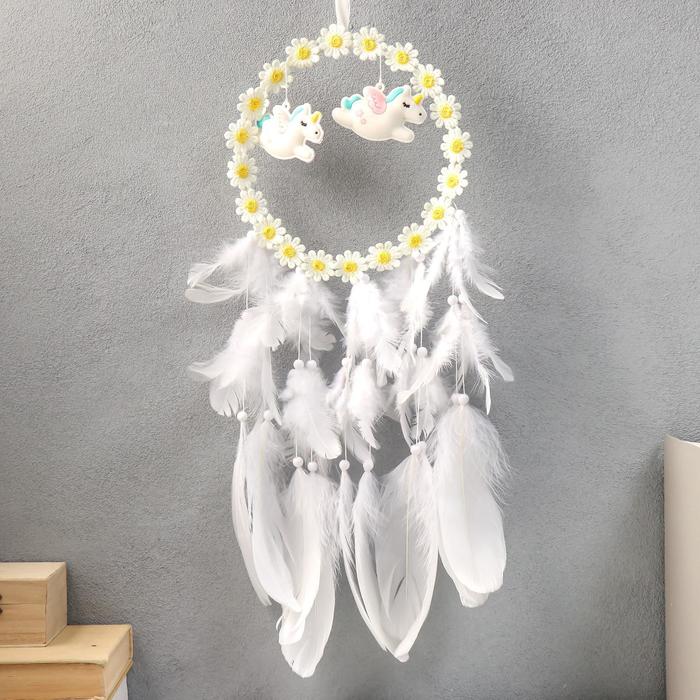 Ловец снов "Ромашки и единороги" белый d=16 см 60х16 см
Ловец снов "Ромашки и единороги" белый d=16 см 60х16 см