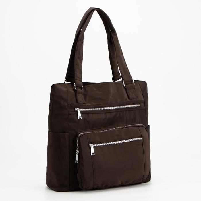 Сумка дорожная, отдел на молнии, 6 наружных карманов, цвет коричневый
Сумка дорожная, отдел на молнии, 6 наружных карманов, цвет коричневый