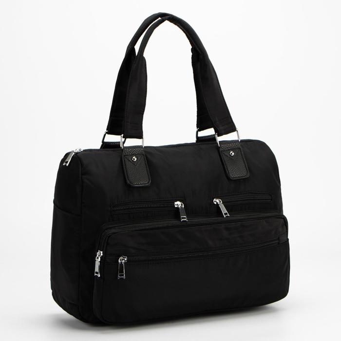 Сумка дорожная, отдел на молнии, 7 наружных карманов, цвет чёрный
Сумка дорожная, отдел на молнии, 7 наружных карманов, цвет чёрный