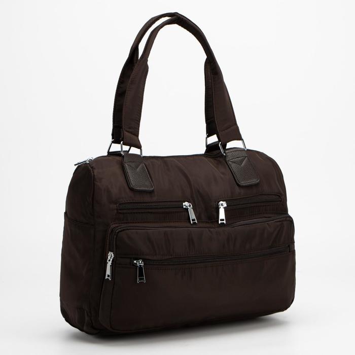 Сумка дорожная, отдел на молнии, 7 наружных карманов, цвет коричневый
Сумка дорожная, отдел на молнии, 7 наружных карманов, цвет коричневый