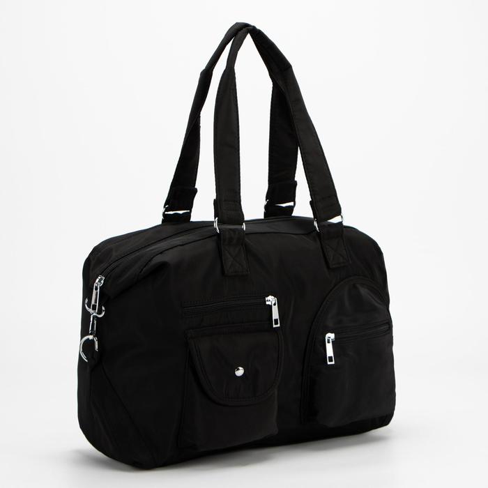 Сумка дорожная, отдел на молнии, 4 наружных кармана, цвет чёрный
Сумка дорожная, отдел на молнии, 4 наружных кармана, цвет чёрный