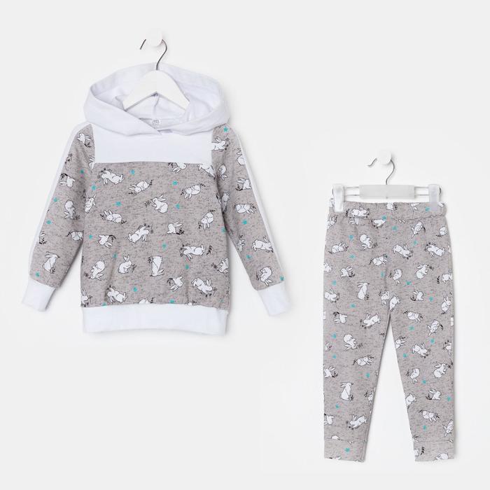 Костюм для девочки, цвет серый/рис. зайчики, рост 110 см 
Костюм для девочки, цвет серый/рис. зайчики, рост 110 см