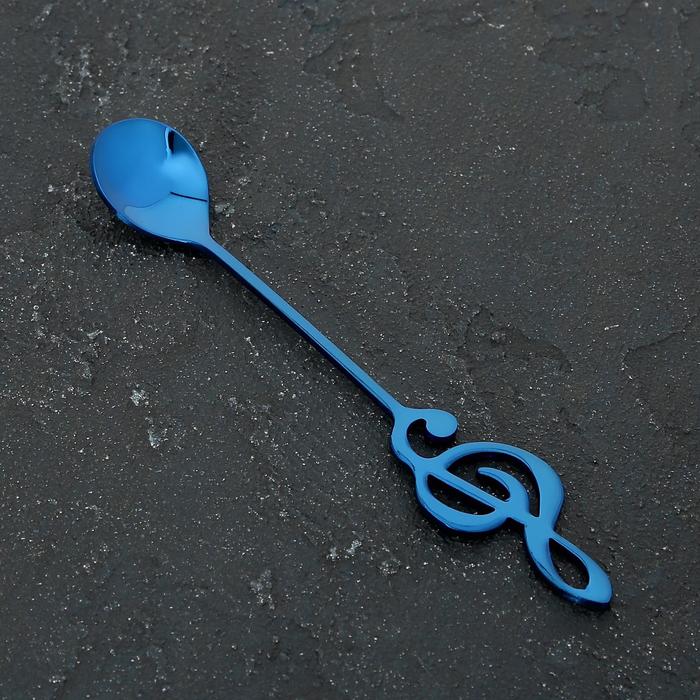 Ложка десертная Magistro «Нота», 15×2,6 см, цвет синий 
Ложка десертная Magistro «Нота», 15×2,6 см, цвет синий