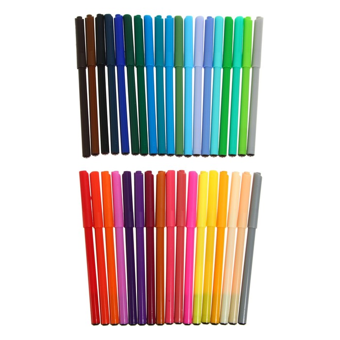 фото Фломастеры faber-castell «замок» смываемые, в картонной коробке с европодвесом, 36 цветов