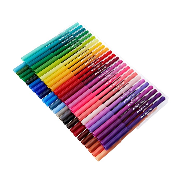 фото Фломастеры faber-castell «замок» смываемые, в картонной коробке с европодвесом, 50 цветов
