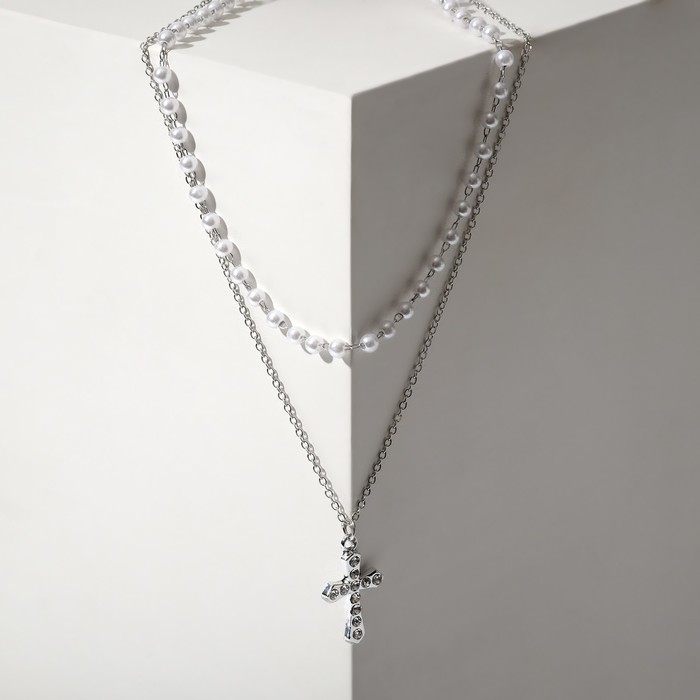 Кулон с жемчугом "Крестик" две нити, цвет белый в серебре, 35 см
Кулон с жемчугом "Крестик" две нити, цвет белый в серебре, 35 см