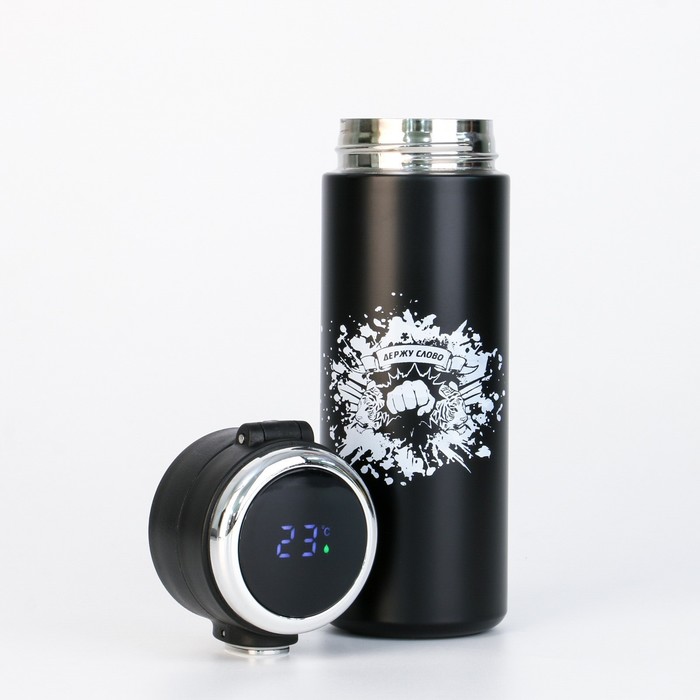 Термокружка "Держу слово", 420 мл, с термометром
Термокружка "Держу слово", 420 мл, с термометром