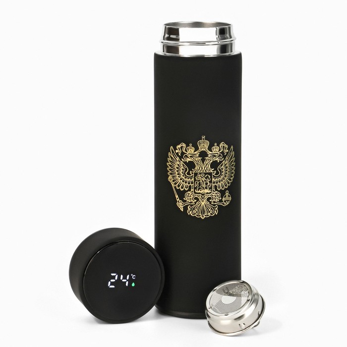 фото Термос, 500 мл, basic "мастер к. герб", с ситечком, с датчиком температуры, сохраняет тепло 10 ч 710