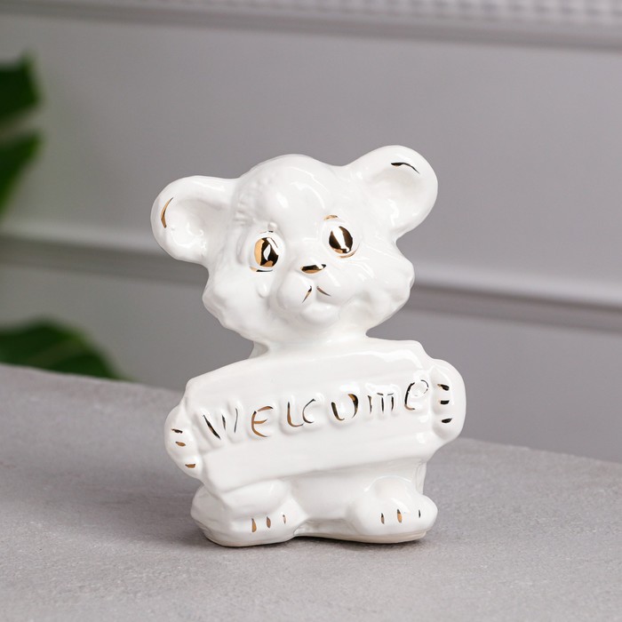 Копилка "Мишка вэлком", глазурь, белая, 15 см
Копилка "Мишка вэлком", глазурь, белая, 15 см