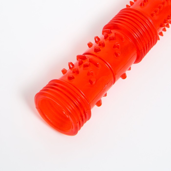 фото Игрушка тренировочная жевательная "палка" полая, 24,5 см, красная пижон