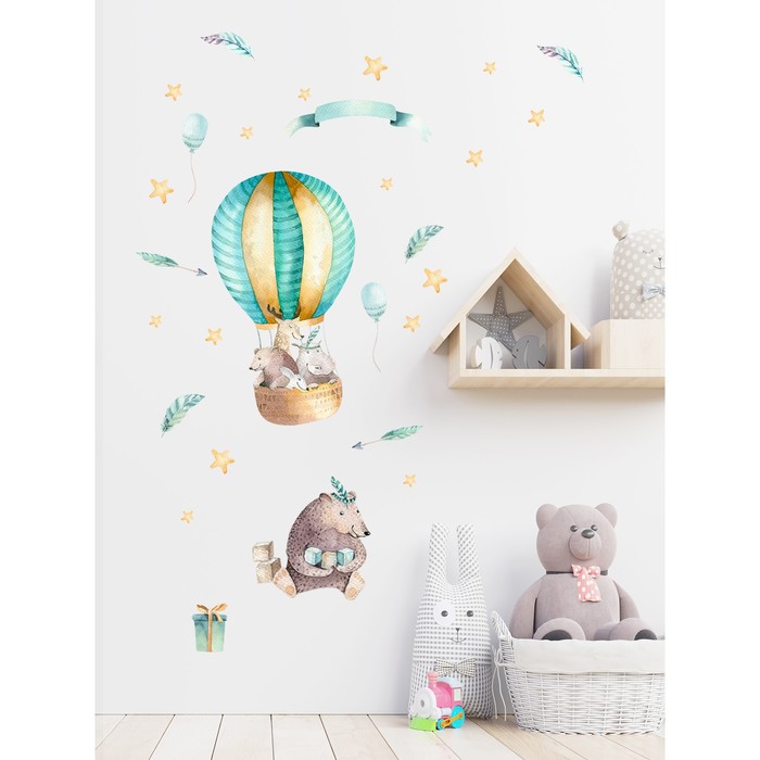 Интерьерные наклейки "Звери индейца на воздушном шаре" 35х128 см зеленый
Интерьерные наклейки "Звери индейца на воздушном шаре" 35х128 см зеленый