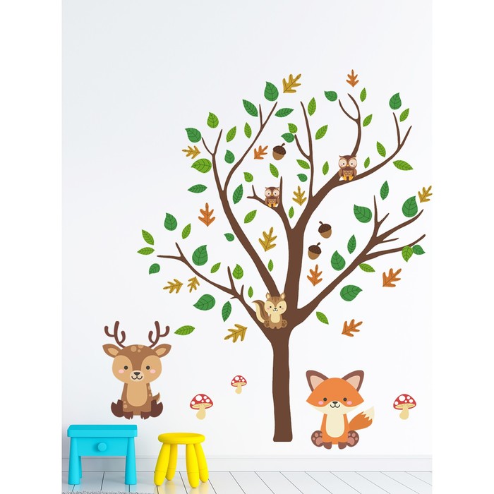 Интерьерные наклейки "Дерево и звери" 46х153 см коричневый
Интерьерные наклейки "Дерево и звери" 46х153 см коричневый