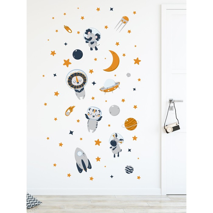 Интерьерные наклейки "Космос планеты и звёзды" 36х128 см серый 
Интерьерные наклейки "Космос планеты и звёзды" 36х128 см серый
