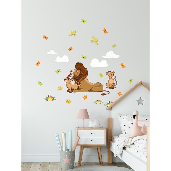 Интерьерные наклейки "Король лев и бабочки"" 36х64 см коричневый
Интерьерные наклейки "Король лев и бабочки"" 36х64 см коричневый