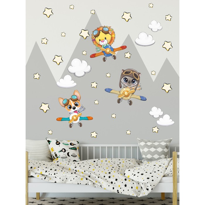 Интерьерные наклейки "Самолёты и звери пилоты" 36х128 см разноцветный
Интерьерные наклейки "Самолёты и звери пилоты" 36х128 см разноцветный