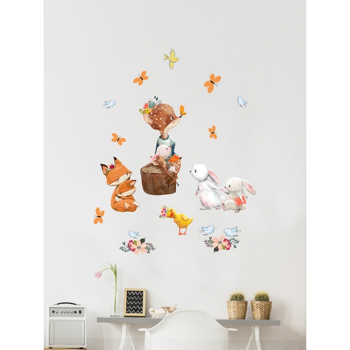 Интерьерные наклейки "Лесные животные и бабочки" 36х128 см оранжевый
Интерьерные наклейки "Лесные животные и бабочки" 36х128 см оранжевый