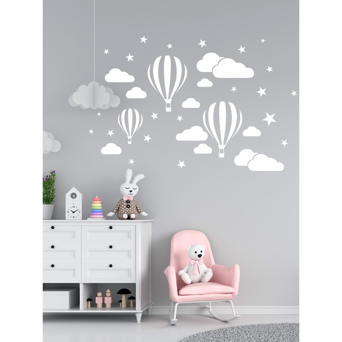 Интерьерные наклейки "Воздушные шары" 25х130 см белый
Интерьерные наклейки "Воздушные шары" 25х130 см белый